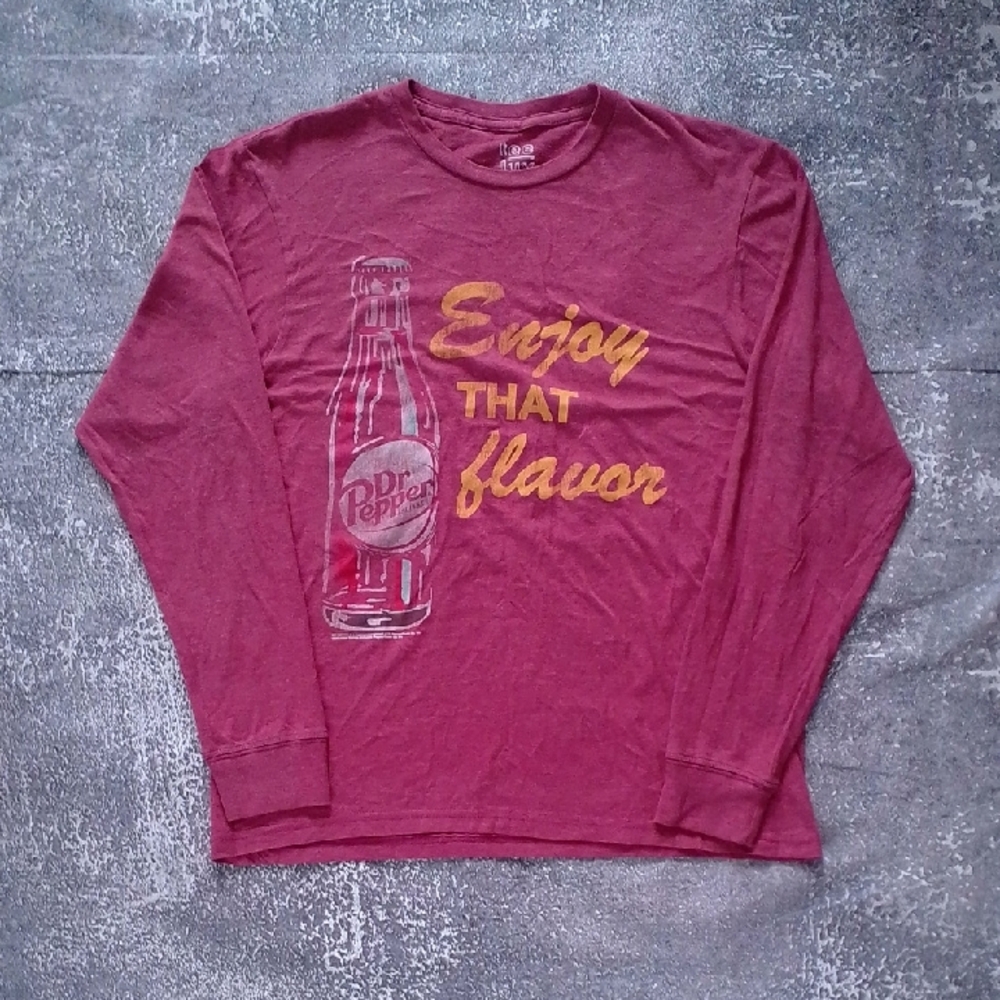Dr Pepper Graphic Long Sleeve Shirt - Enjoy That Flavour